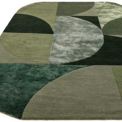 Forest Abstract Wool Handmade Luxurious Modern Geometric Rug For Living Room and Bedroom-160cm X 230cm