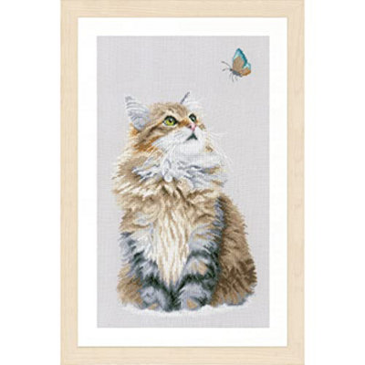FOREST CAT - Counted Cross Stitch Kit: Forest Cat - Lanarte