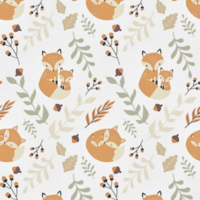 Forest Foxes Wallpaper In Warm Tones