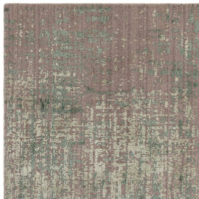 Forest Green Abstract Easy to Clean Modern Dining Room Bedroom and Living Room Rug-200cm X 290cm