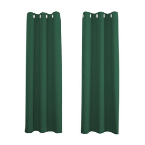 Forest Green Blackout Curtains - Dark Thermal Eyelet - 46 x 54 Drop - 2 Panel