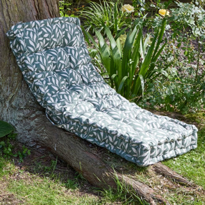 Forest Green Cotton Leaf Indoor Outdoor Garden Bench Pad Cushion