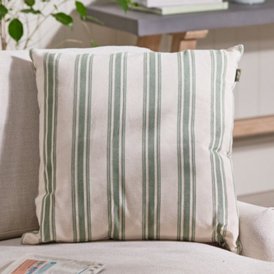 Forest Green Cotton Stripe Indoor Outdoor Garden Furniture Chair Cushion