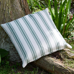 Forest Green Cotton Stripe Indoor Outdoor Garden Furniture Chair Cushion