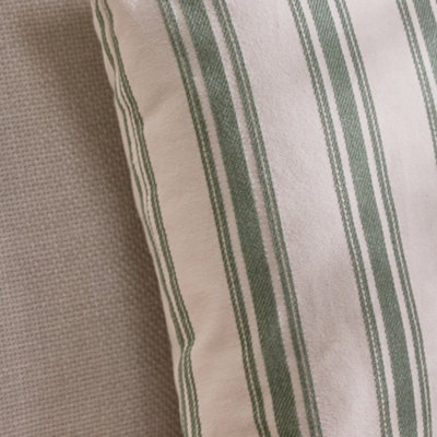 Forest Green Cotton Stripe Indoor Outdoor Garden Furniture Chair Cushion - 5