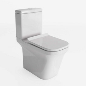 Forge Square Design Close Coupled Toilet with Anti Bacterial Glaze & Soft Close Toilet Seat