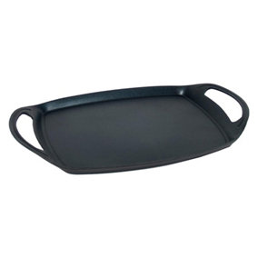 Forged Aluminium Grill Plate with Handles 37cm Matte Black