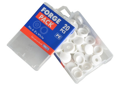 ForgeFix 100HCC0L Hinged Cover Cap White No. 10-12 Bag 100 FORHCC0LM