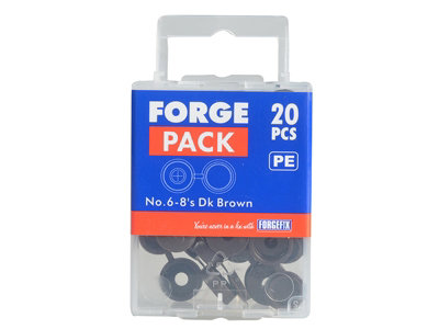 ForgeFix 100HCC1 Hinged Cover Cap Dark Brown No. 6-8 Bag 100 FORHCC1M