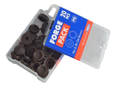 ForgeFix 100HCC1 Hinged Cover Cap Dark Brown No. 6-8 Bag 100 FORHCC1M