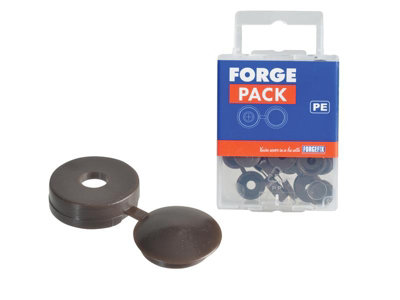 ForgeFix 100HCC1L Hinged Cover Cap Dark Brown No. 10-12 Bag 100 FORHCC1LM