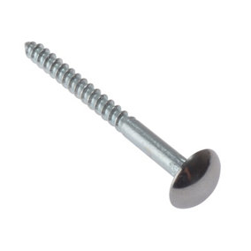 ForgeFix 10MS112CP Mirror Screw Chrome Domed Top Slotted CSK ST ZP 1.1/2in x 8 Bag 10 FORMS112CPM