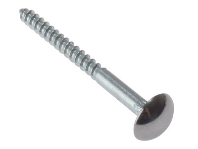 ForgeFix 10MS34CP Mirror Screw Chrome Domed Top Slotted CSK ST ZP 3/4in x 8 Bag 10 FORMS34CPM