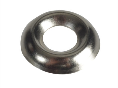ForgeFix 200SCW6N Screw Cup Washers Solid Brass Nickel Plated No.6 Bag 200 FORSCW6NM