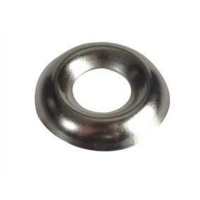 ForgeFix 200SCW6N Screw Cup Washers Solid Brass Nickel Plated No.6 Bag 200 FORSCW6NM