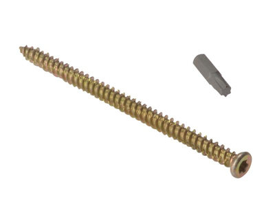 ForgeFix CFS122 Concrete Frame Screw TORX Compatible High-Low Thread ZYP 7.5 x 122mm Box 100 FORCFS122