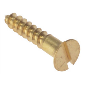 ForgeFix CSK110BR Wood Screw Slotted CSK Solid Brass 1in x 10 Box 200 FORCSK110B