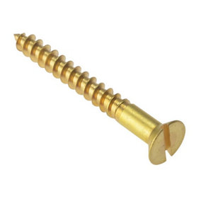 ForgeFix CSK11212BR Wood Screw Slotted CSK Solid Brass 1.1/2in x 12 Box 200 FORCSK11212B