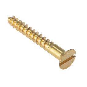 ForgeFix CSK1148BR Wood Screw Slotted CSK Solid Brass 1.1/4in x 8 Box 200 FORCSK1148B