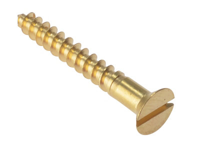 ForgeFix CSK18BR Wood Screw Slotted CSK Solid Brass 1in x 8 Box 200 FORCSK18B