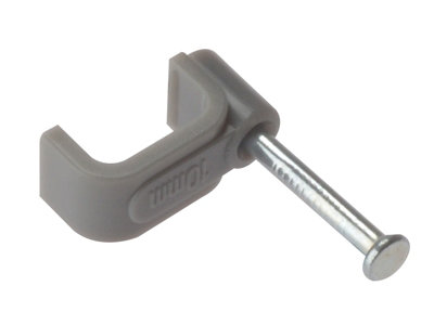 ForgeFix FCC15G Cable Clip Flat Grey 1.50mm Box 100 FORFCC15G