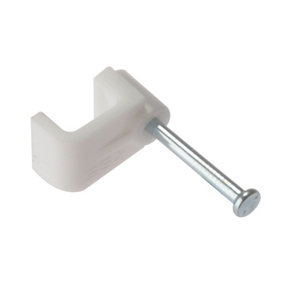 ForgeFix FCC1W Cable Clip Flat White 1.00mm Box 100 FORFCC1W
