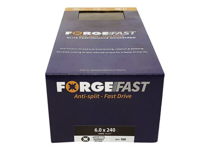 ForgeFix - ForgeFast Pozi Compatible Elite Performance Wood Screw ZY 6.0 x 240mm Box 100