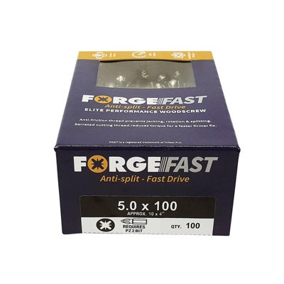Forgefix Forgefast Pozi Compatible Wood Screws, Box Multi Colour (5.0 x ...