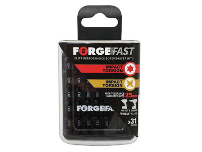 ForgeFix ForgeFast PZ/TX Compatible Impact Bit Set 31 Piece FORFFBSPZT31