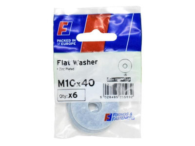 ForgeFix FPKFW1040 Flat Washers ZP M10 x 40mm ForgePack 6 FORFPKFW1040