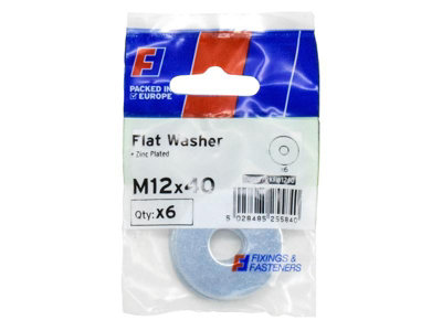 ForgeFix FPKFW1240 Flat Washers ZP M12 x 40mm ForgePack 6 FORFPKFW1240