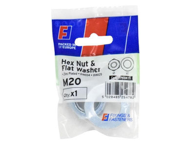 ForgeFix FPKNW20 Nut & Washer M20 ForgePack 1 FORFPKNW20