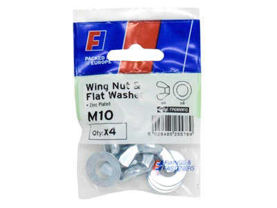 ForgeFix FPKWNW10 Wing Nut & Washer M10 ForgePack 4 FORFPKWNW10