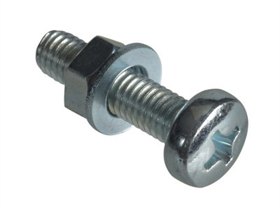 ForgeFix FPMSPH520 Machine Screw Pozi Compatible Pan Head ZP M5 x 20mm Forge Pack 10 FORFPMSPH520