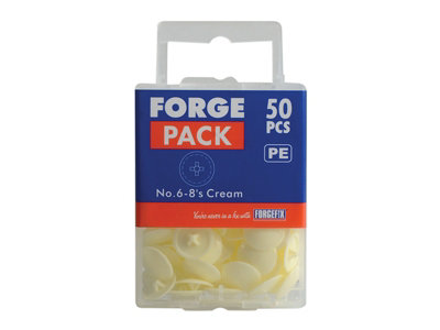 ForgeFix FPPCC3 Pozi Compatible Cover Cap Cream No.6-8 Forge Pack 50 FORFPPCC3