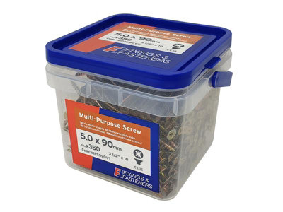 ForgeFix MPS590YT Multi-Purpose Pozi Compatible Screw CSK ST ZYP 5.0 x 90mm x350