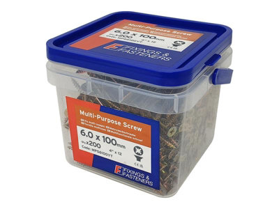 ForgeFix MPS6100YT Multi-Purpose Pozi Compatible Screw CSK ST ZYP 6x100mm x200 Price Comparisons | Compare The Build