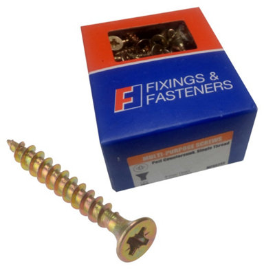 Forgefix Multi-Purpose Pozi Screw 4.0 50 8 x 2 Hardened Steel 200 Box MPS450Y