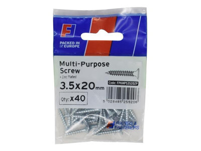 ForgeFix Multi-Purpose Pozi Screw CSK ST ZP 3.5 x 20mm ForgePack 40 FORFPMS3520Z