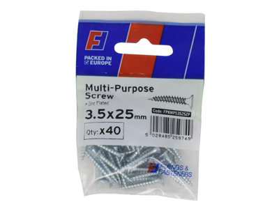 ForgeFix Multi-Purpose Pozi Screw CSK ST ZP 3.5 x 25mm ForgePack 40 FORFPMS3525Z