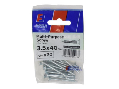 ForgeFix Multi-Purpose Pozi Screw CSK ST ZP 3.5 x 40mm ForgePack 20 FORFPMS3540Z