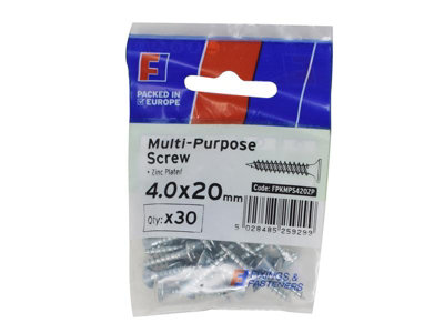 ForgeFix Multi-Purpose Pozi Screw CSK ST ZP 4.0 x 20mm ForgePack 30 FORFPMS420Z