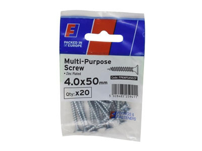 ForgeFix Multi-Purpose Pozi Screw CSK ST ZP 4.0 x 50mm ForgePack 10 FORFPMS450Z