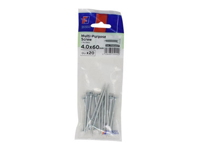 ForgeFix Multi-Purpose Pozi Screw CSK ST ZP 4.0 x 60mm ForgePack 20 FORFPMS460Z