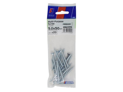 ForgeFix Multi-Purpose Pozi Screw CSK ST ZP 5.0 x 50mm ForgePack 20 FORFPMS550Z