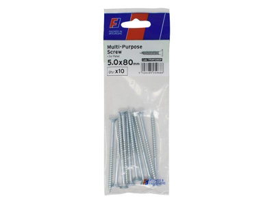 ForgeFix Multi-Purpose Pozi Screw CSK ST ZP 5.0 x 80mm ForgePack 10 FORFPMS580Z