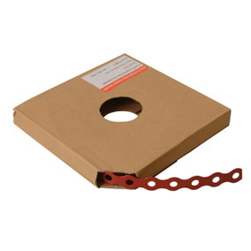 ForgeFix PCBR12 Red Plastic Coated Pre-Galvanised Band 12mm x 0.8 x 10m Box 1 FORPCBR12