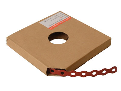 ForgeFix PCBR17 Red Plastic Coated Pre-Galvanised Band 17mm x 0.8 x 10m Box 1 FORPCBR17