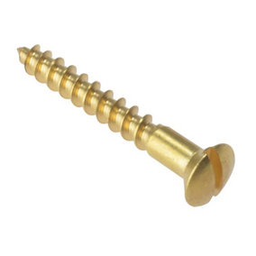 ForgeFix RAH1128BR Wood Screw Slotted Raised Head ST Solid Brass 1.1/2in x 8 Box 200 FORRAH1128BR