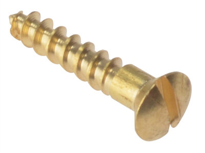 ForgeFix RAH346BR Wood Screw Slotted Raised Head ST Solid Brass 3/4in x 6 Box 200 FORRAH346BR